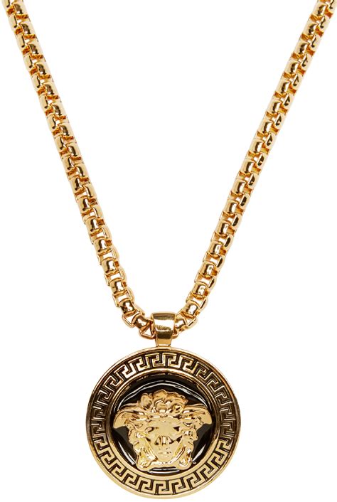 versace necklace black and gold